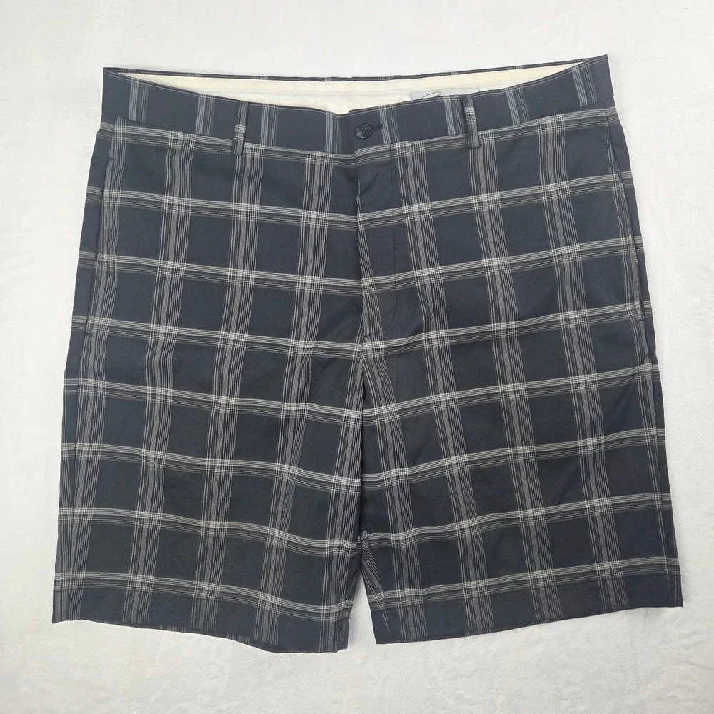 Greg Norman Shorts Men 36 Blue Performance Golf Flat Front Excellent